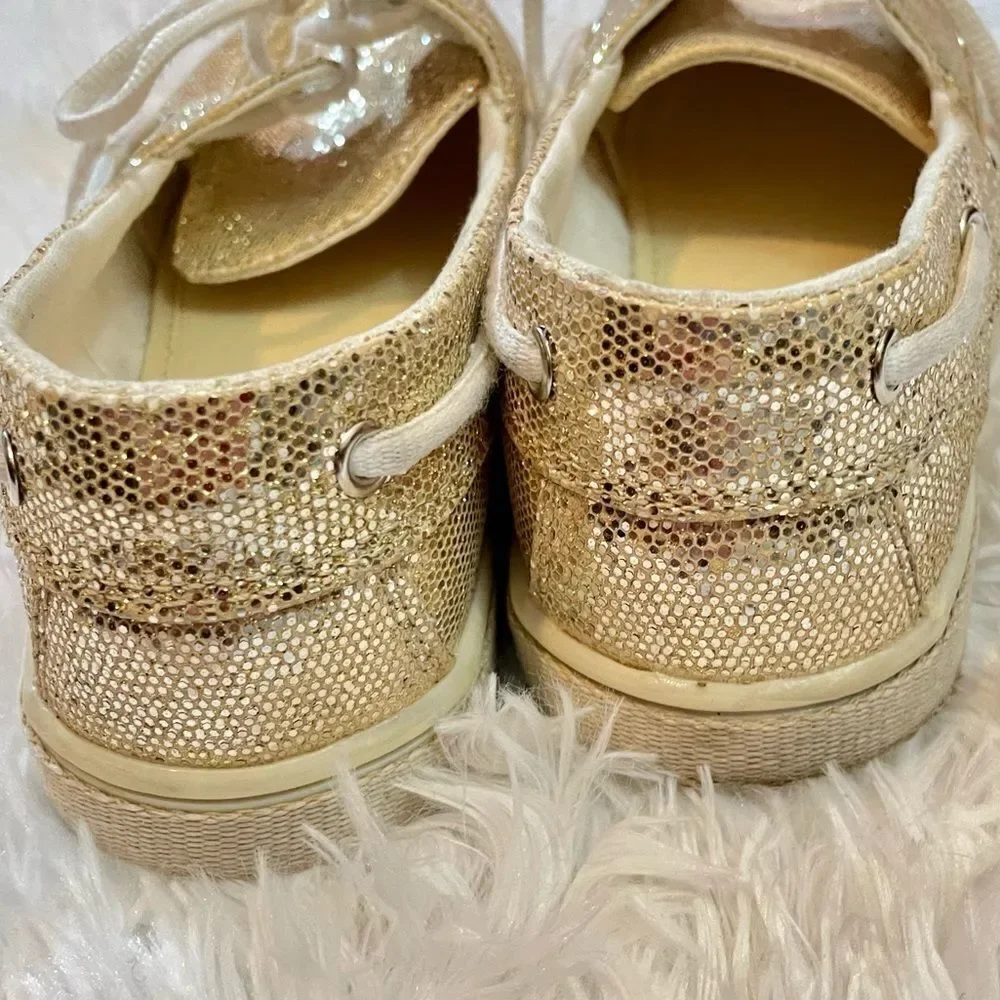 Bongo Edge Gold Glitter Boat Shoes Sneakers Slip On